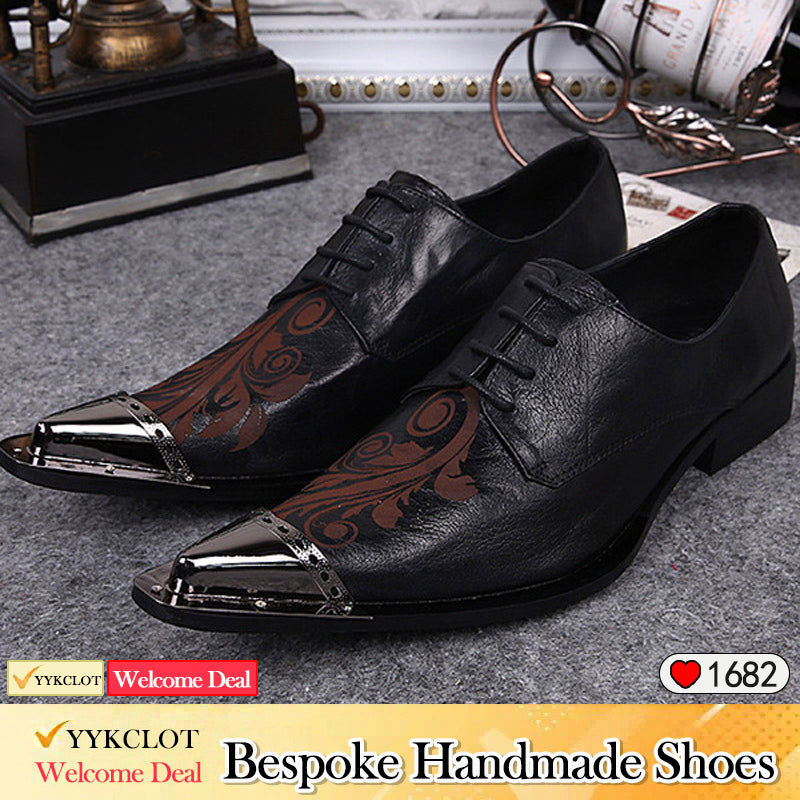 White leather printed dress shoes Men's derby shoes for men,Office, Party, Banquet, Wedding,brogue shoes,genuine leather Plus Size Oxford shoe man