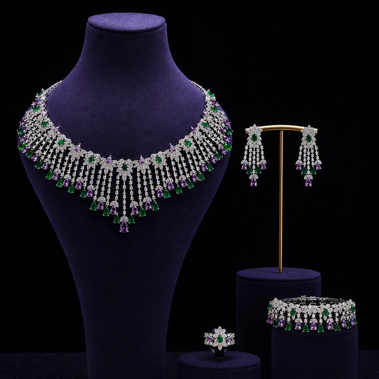 Parure Papillon Vintage Élégante (collier et boucles d'oreilles)
