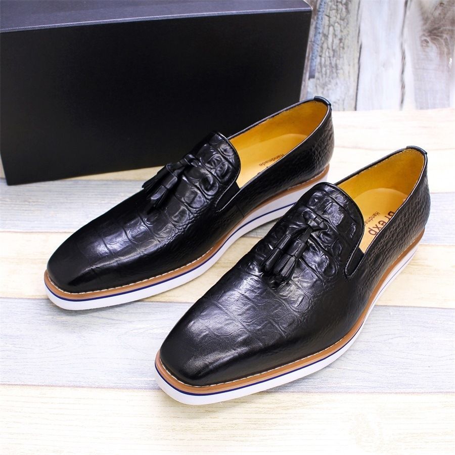 British style business men's loafers casual dress leather shoes