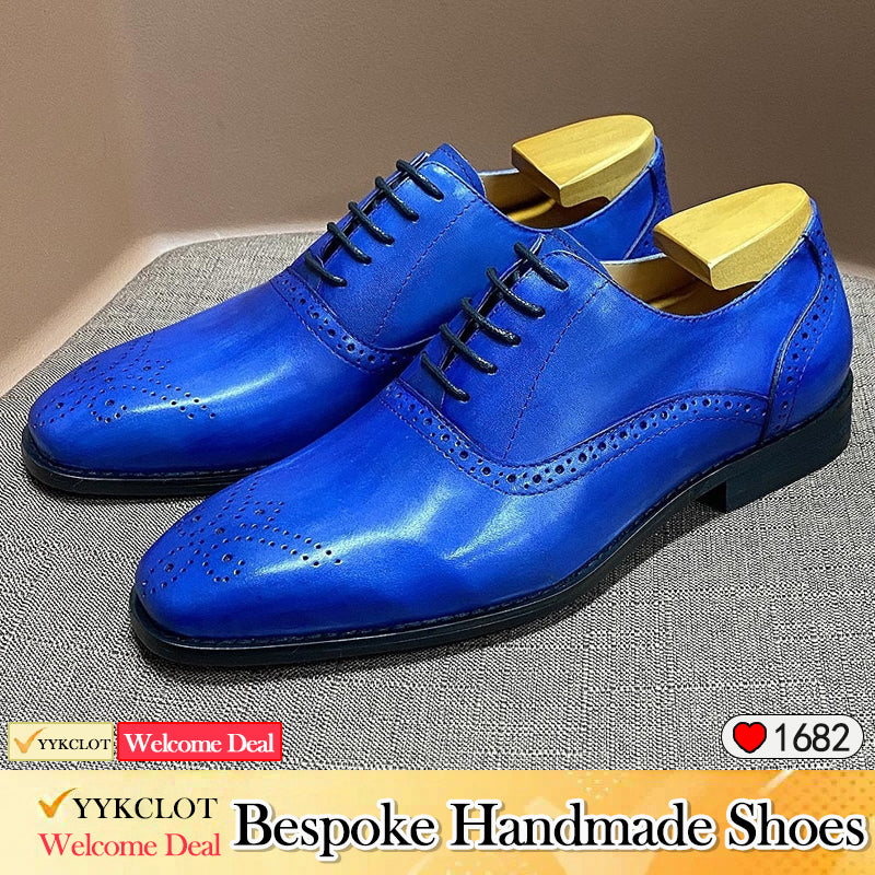 Oxford carved Brock men's lace-up dress shoes