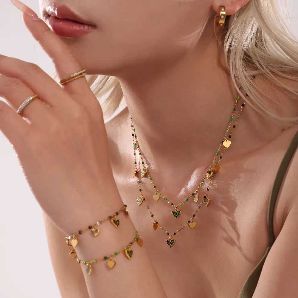 Collier en acier au titane et zircon Fashion Symphony