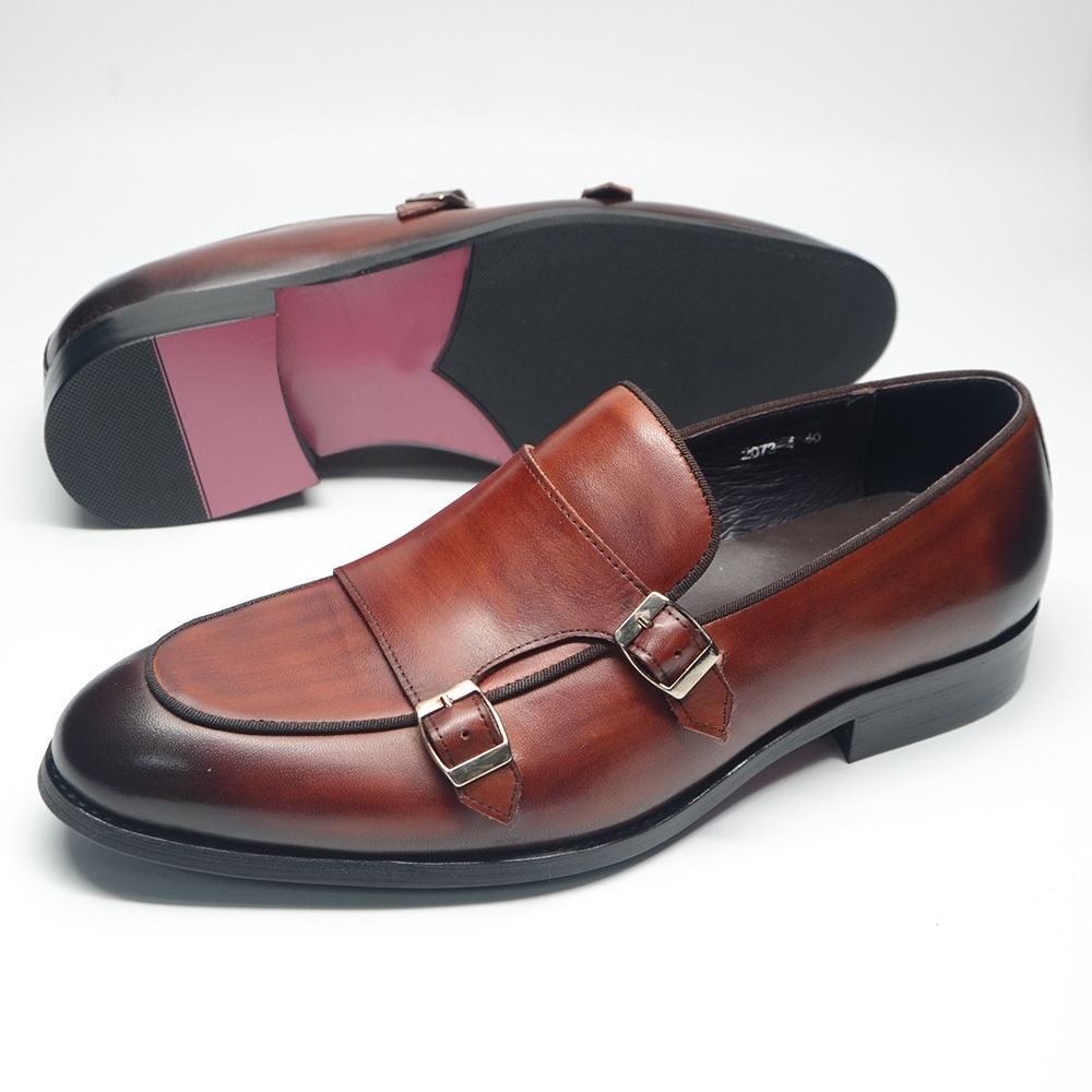 French leisure business pointed formal men's leather shoes