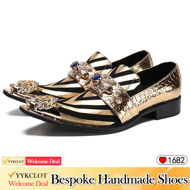 Gold persönlichkeit spitze kleid schuhe herrenmode kleid schuhe