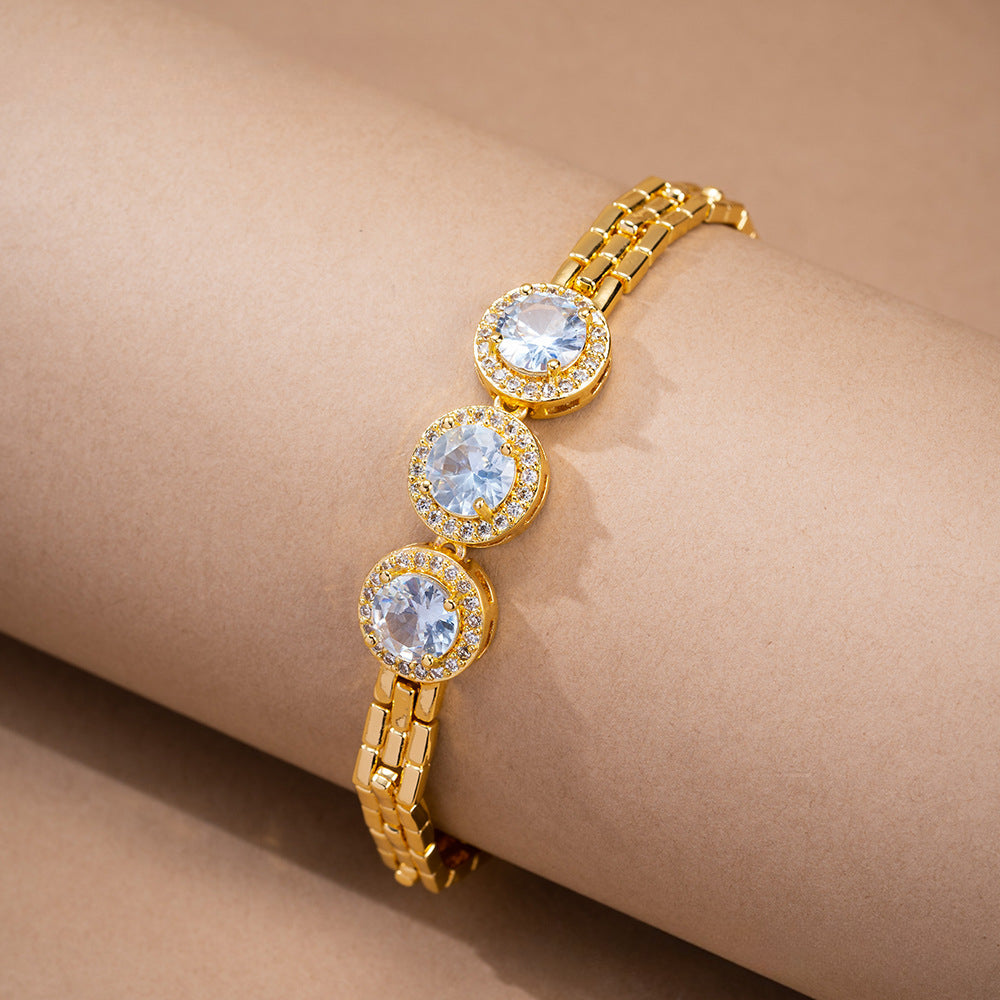 Stylish gold zircon bracelet