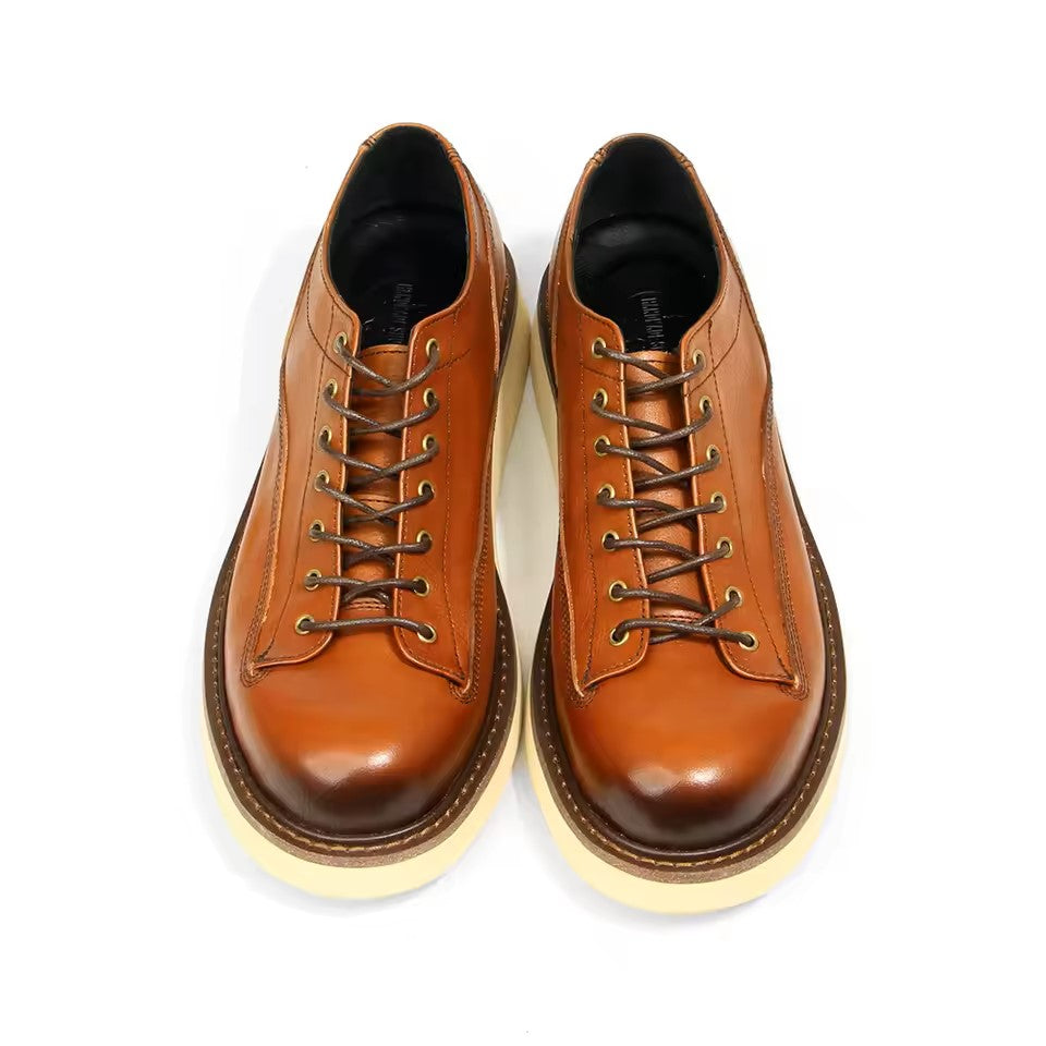 Fashionable leather shoes flat bottomed men's casual shoes for men genuine leather loafers man