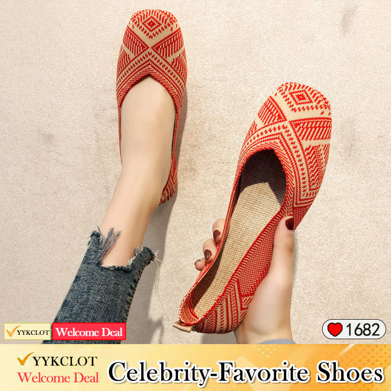 Women's Knitted Soft-soled Casual Shoes Fashion Breathable Loafers