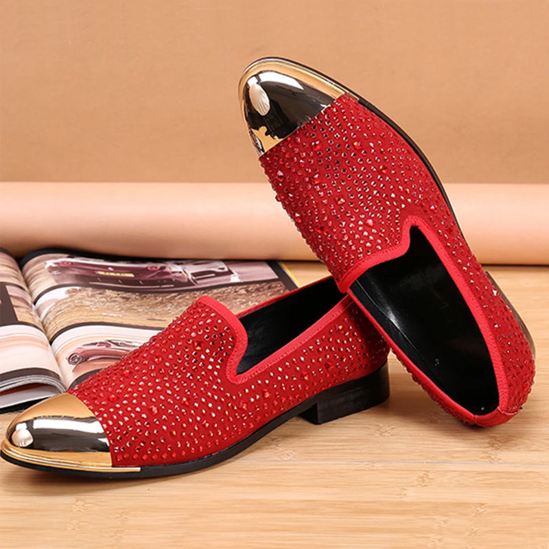 Black brick inlaid bow tie men's dress shoes for men genuine leather loafers man casual flat shoes Party Banquet and Wedding