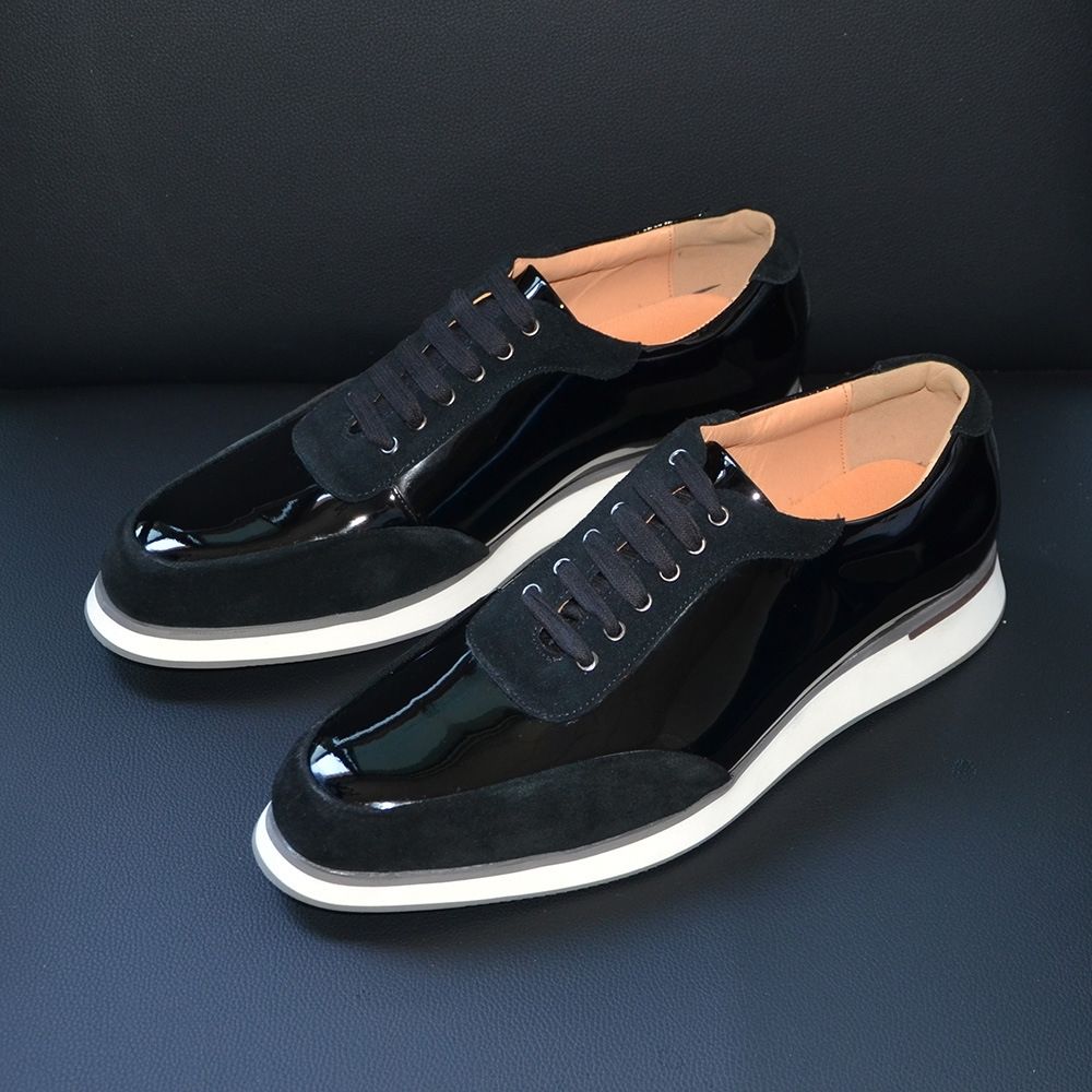 Black Classic Leather Loafers Men's Versatile Sports Shoes