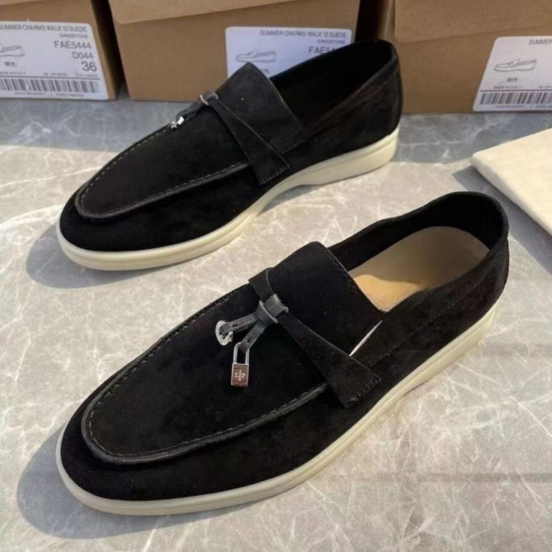 Celebrity style men's suede casual loafers