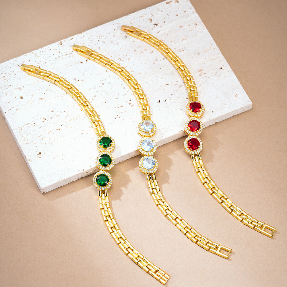 Stylish gold zircon bracelet