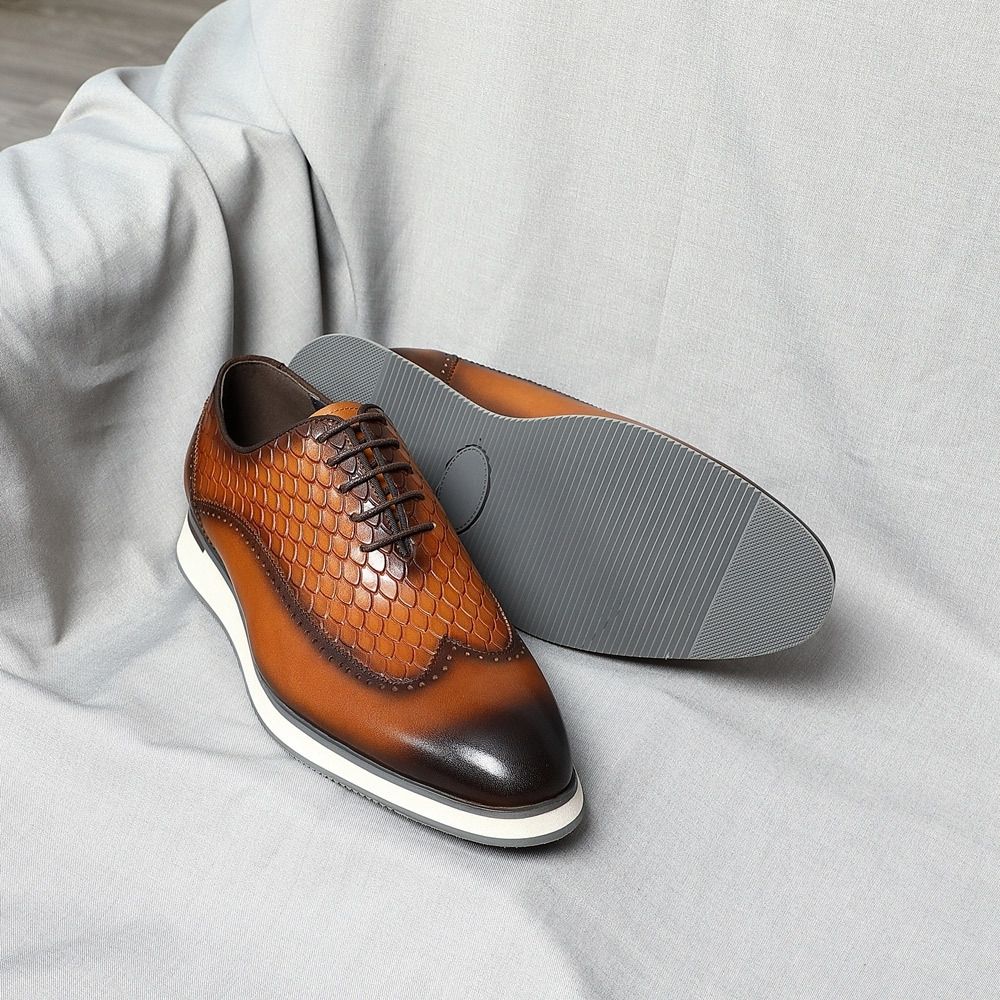 British Brock Dress Leather Shoes Men's Business Oxford Shoes