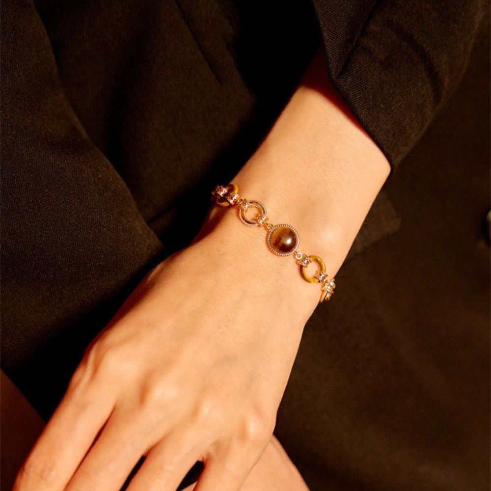 Light luxury original tiger's eye stone medieval bracelet