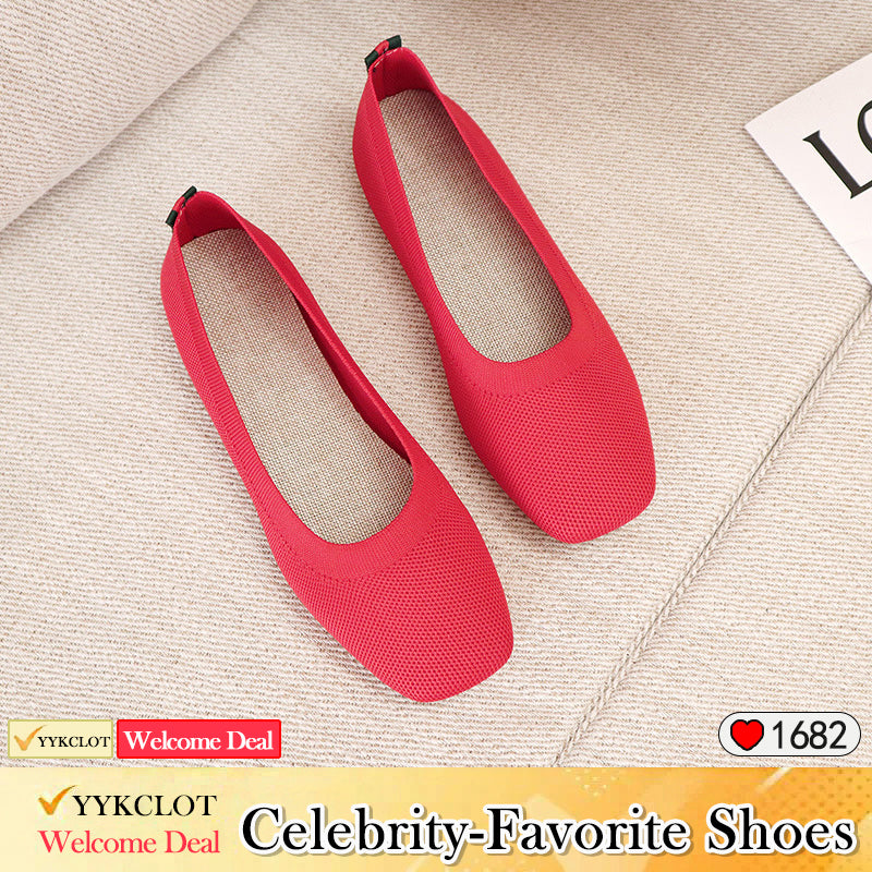 Women's Fashion Knitted Flat Casual Shoes