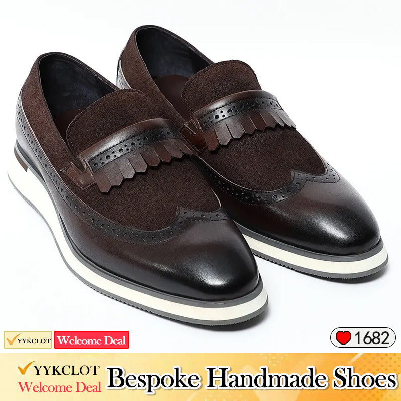 Fashion Carved Brock Leather Shoes Men's Dress Loafers