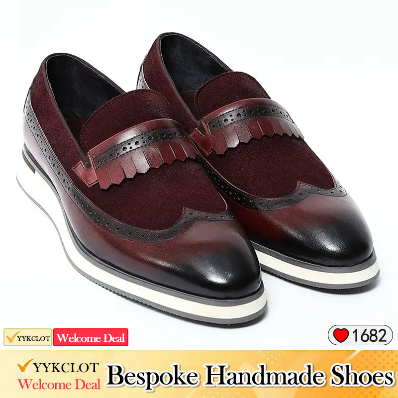 Fashion Carved Brock Leather Shoes Men's Dress Loafers