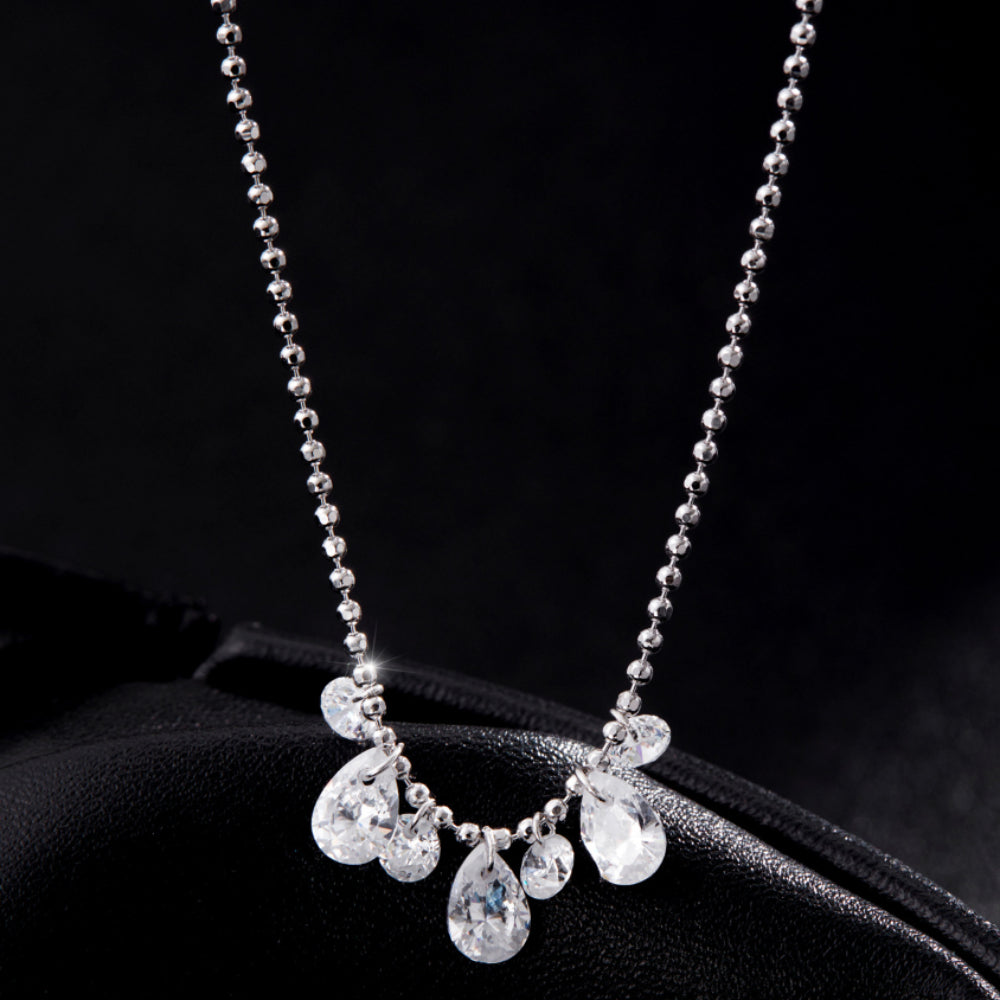 S925 Silver Water Drop Opal Necklace