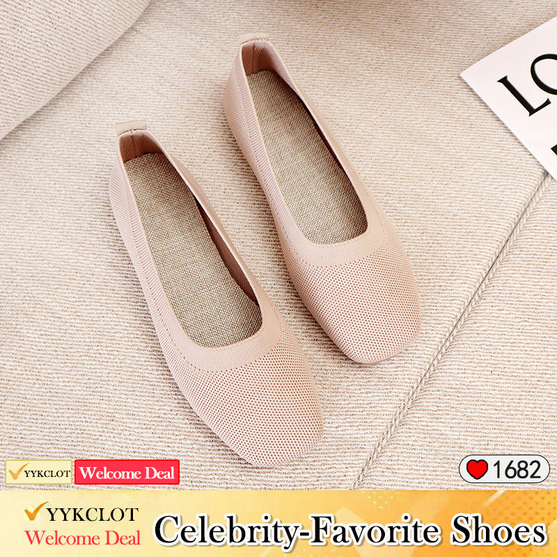 Women's Fashion Knitted Flat Casual Shoes