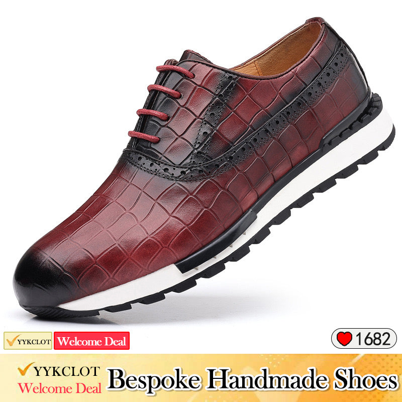 Chaussures décontractées en cuir marron haut de gamme, baskets d'extérieur pour hommes