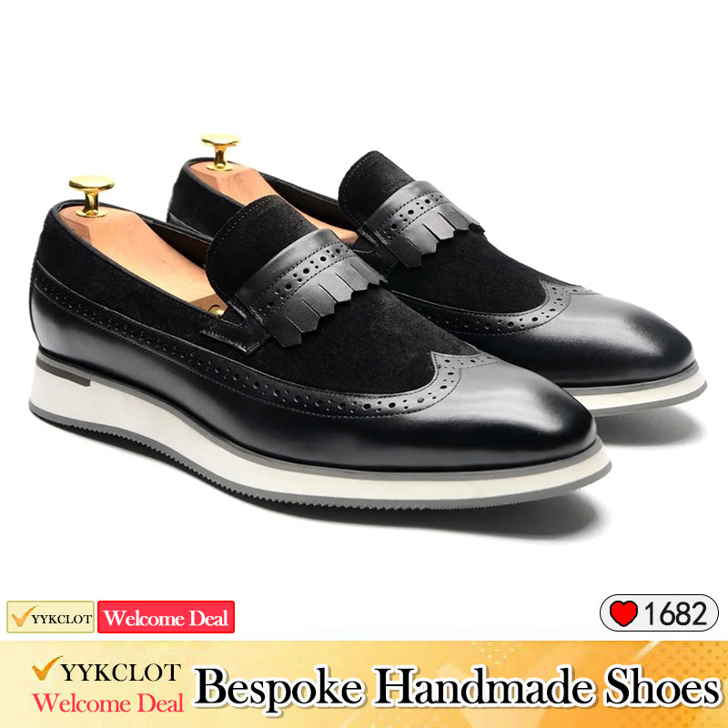 Fashion Carved Brock Leather Shoes Men's Dress Loafers