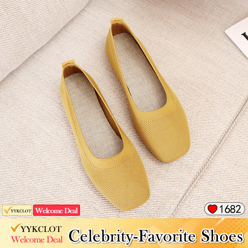 Women's Fashion Knitted Flat Casual Shoes