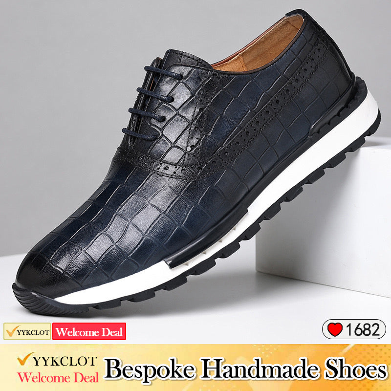 Chaussures décontractées en cuir marron haut de gamme, baskets d'extérieur pour hommes