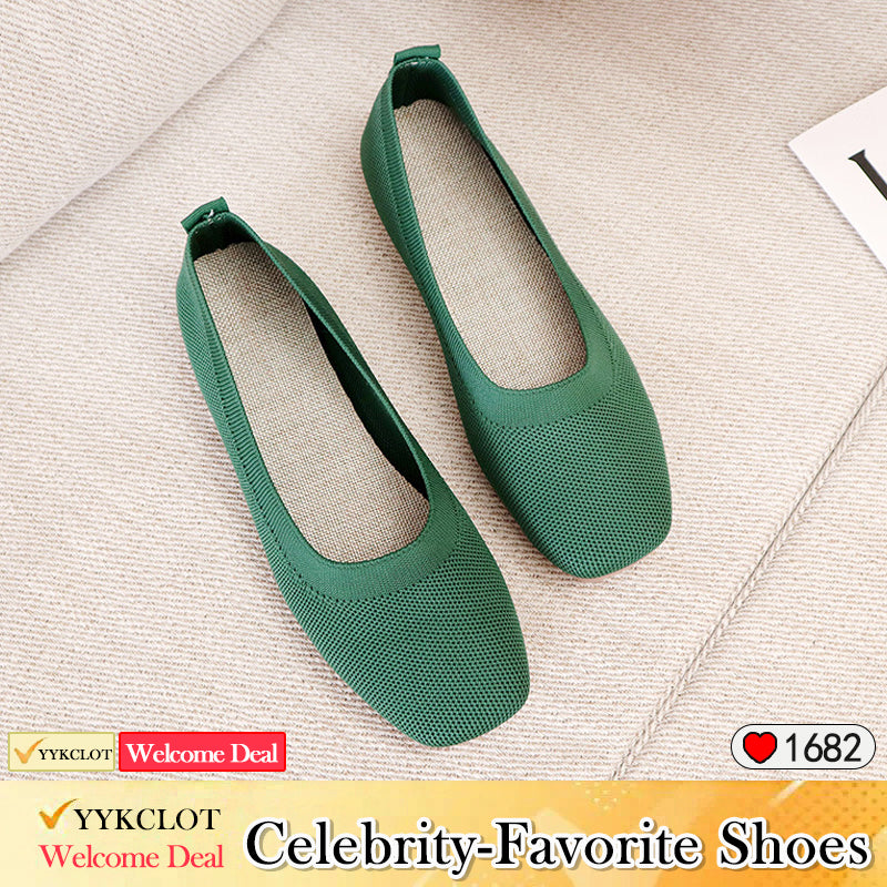 Women's Fashion Knitted Flat Casual Shoes
