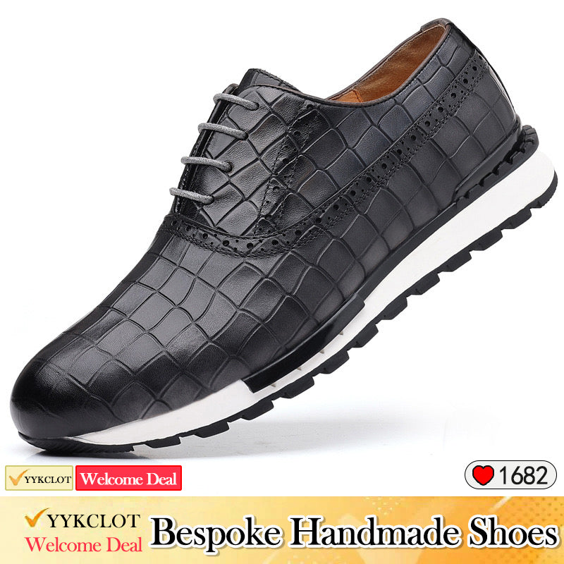 Chaussures décontractées en cuir marron haut de gamme, baskets d'extérieur pour hommes