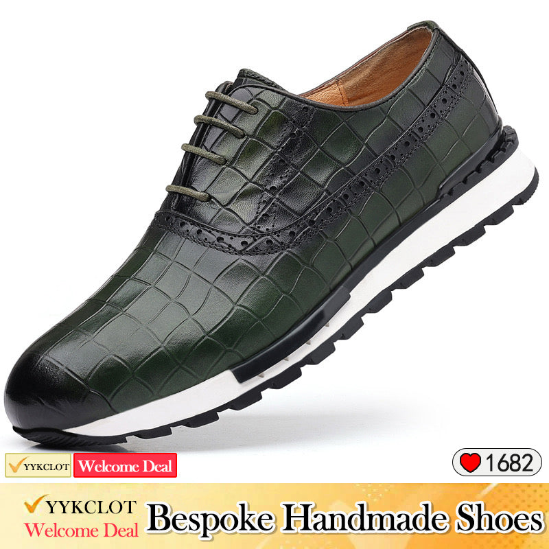 Chaussures décontractées en cuir marron haut de gamme, baskets d'extérieur pour hommes