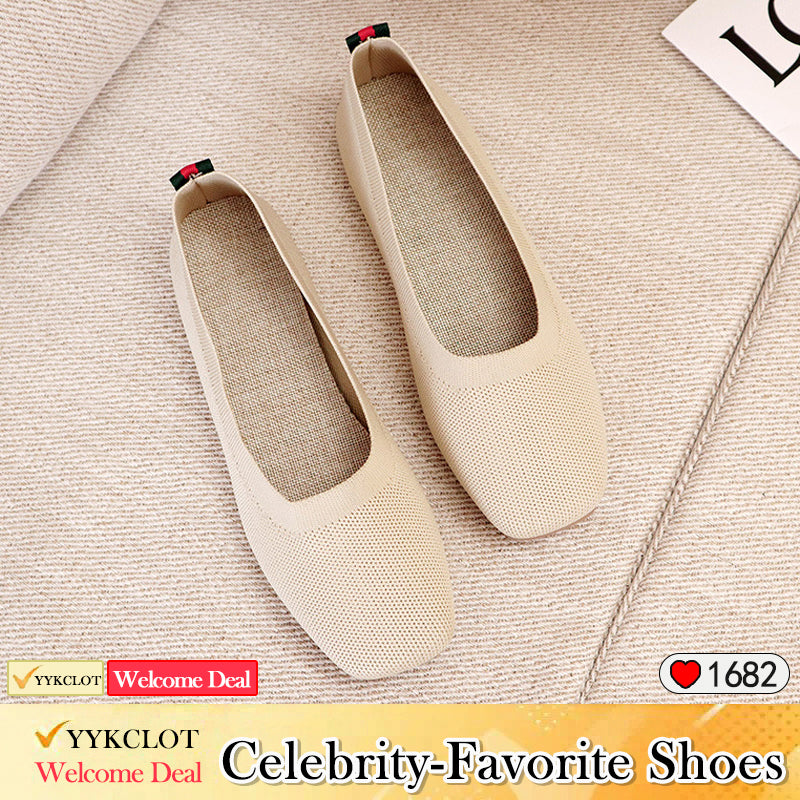Women's Fashion Knitted Flat Casual Shoes