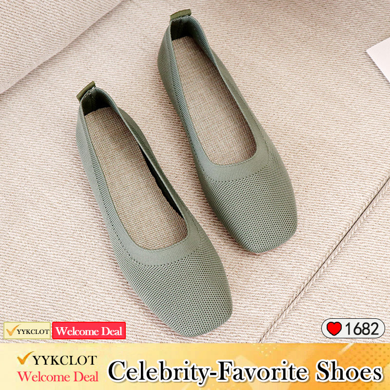 Women's Fashion Knitted Flat Casual Shoes