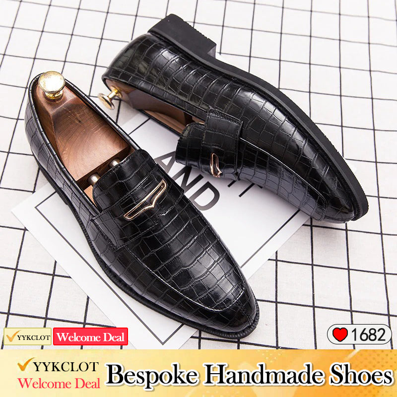 Men's Business Stone Leather Loafers shoes big size shoes for men italian elegant man dress shoes