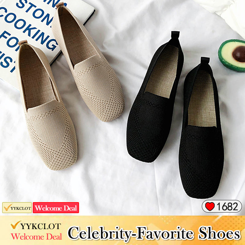 Fashion one-pedal woven breathable flat-soled loafers