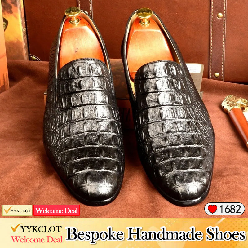 Fashion Leather Alligator Loafers Men's Business Leather Shoes
