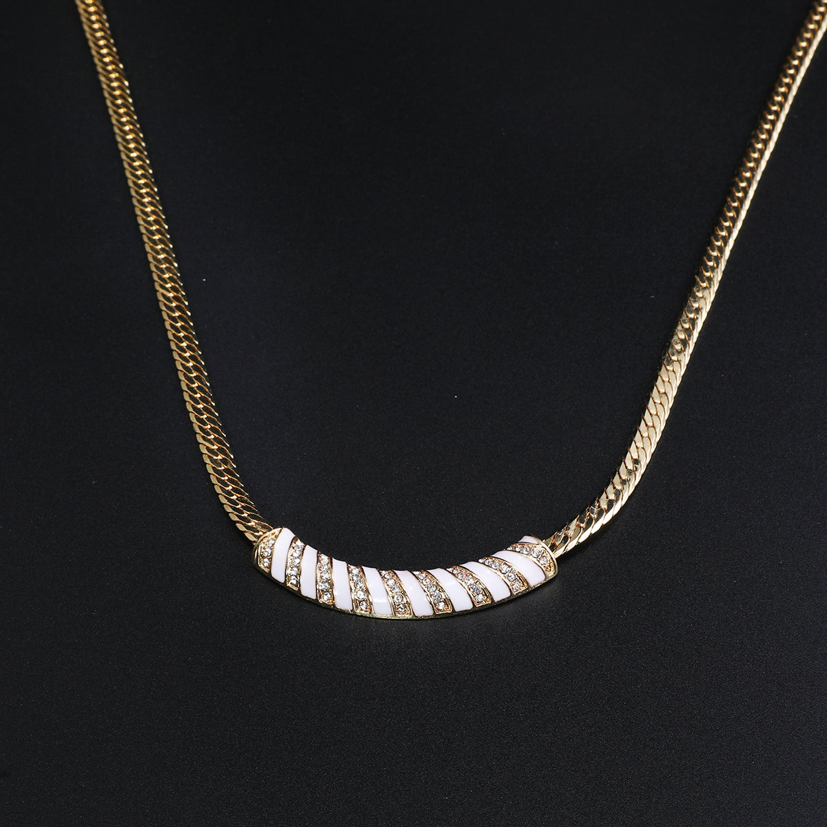 Fashion Zebra Pattern Diamond Set Necklace Series