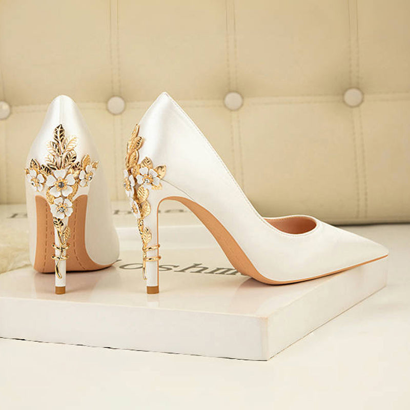 Light luxury flower stiletto wedding high heels