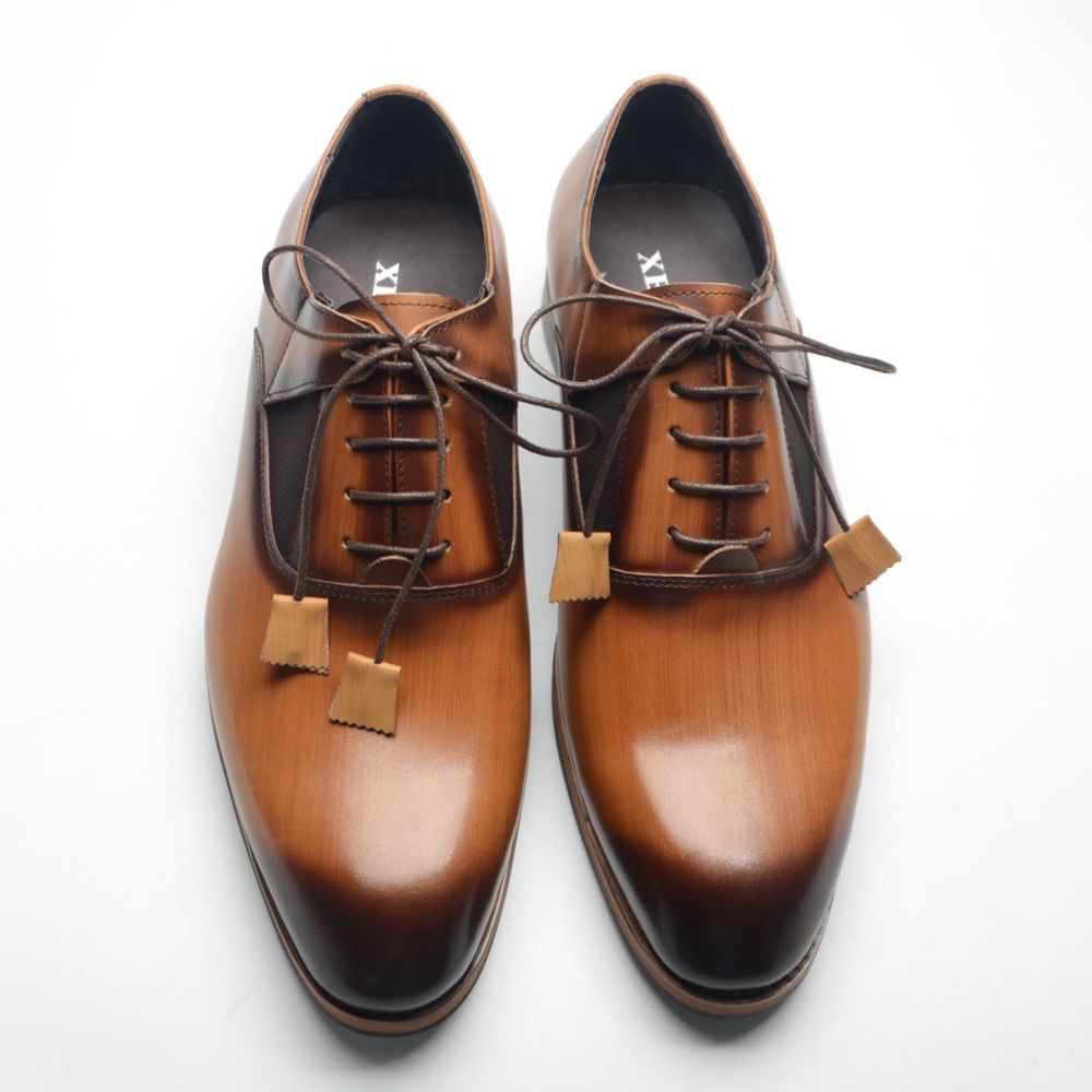 Men's brown formal business derby shoes
