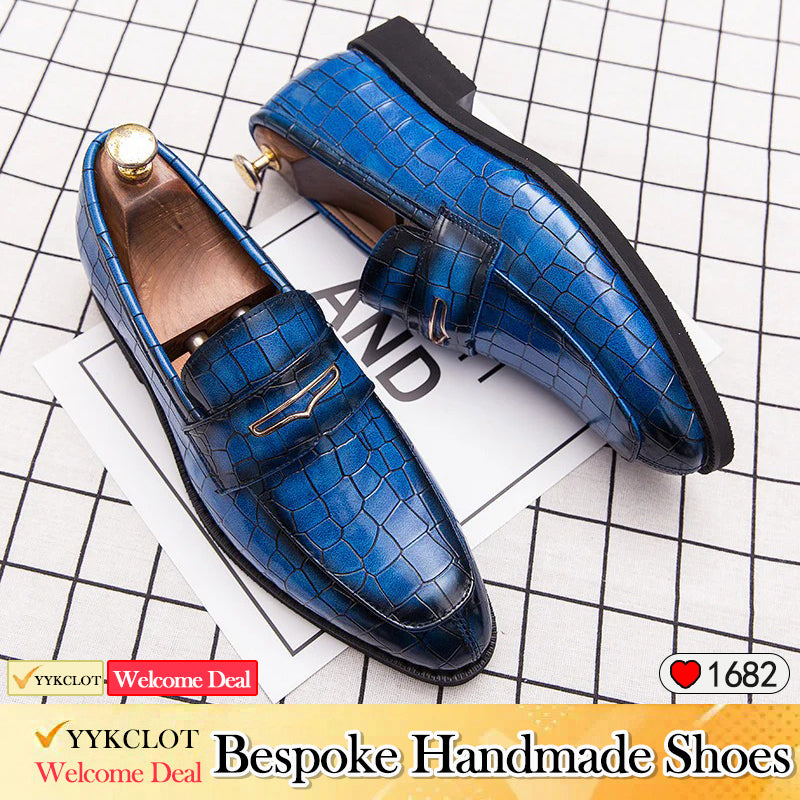 Men's Business Stone Leather Loafers shoes big size shoes for men italian elegant man dress shoes