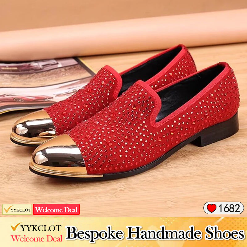 Black brick inlaid bow tie men's dress shoes for men genuine leather loafers man casual flat shoes Party Banquet and Wedding