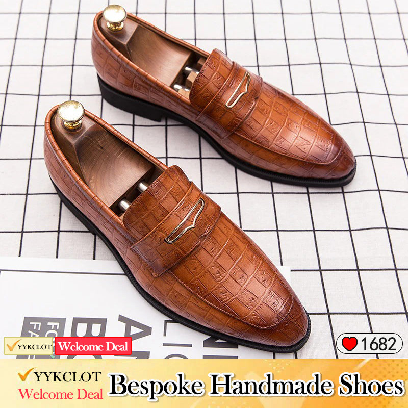 Men's Business Stone Leather Loafers shoes big size shoes for men italian elegant man dress shoes
