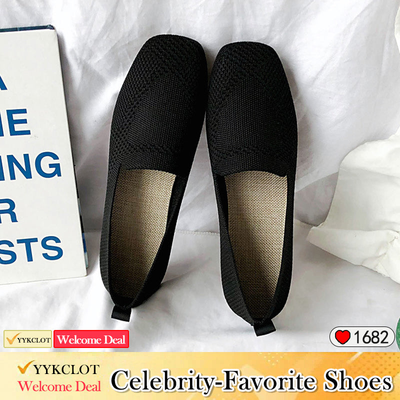 Fashion one-pedal woven breathable flat-soled loafers