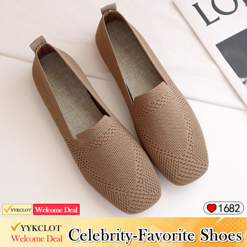 Fashion one-pedal woven breathable flat-soled loafers