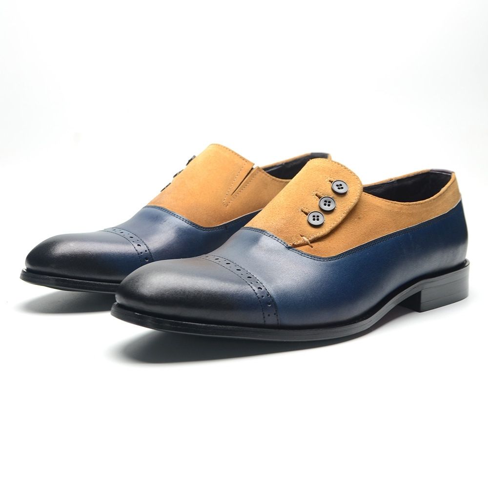 Leder Doppel Farbe Leder Schuhe Herren Kleid Casual Loafers