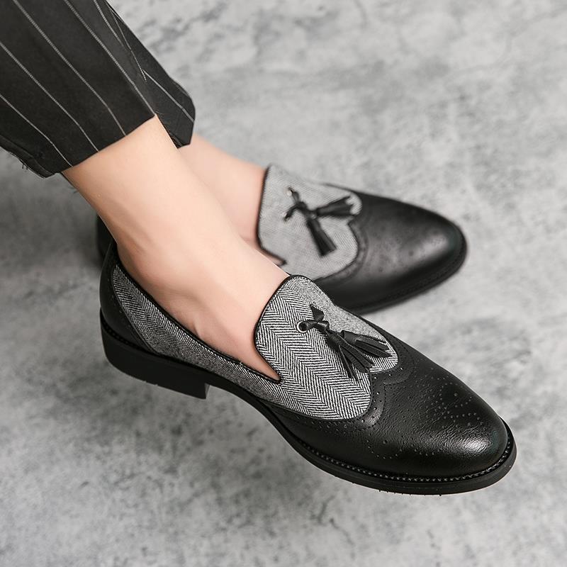 English style patchwork leather wedding party formal derby shoes