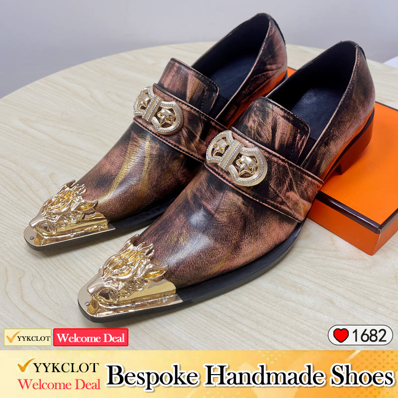 Brown luxury Italian vintage leather men's dress shoes for men derby shoes italian shoe men original mens brogue shoes