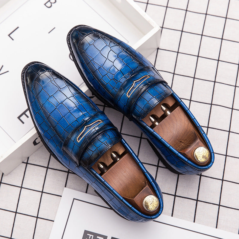 Men's Business Stone Leather Loafers shoes big size shoes for men italian elegant man dress shoes