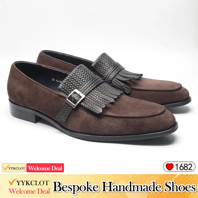 Classic Leather Frosted Loafers Men's Pointed Casual Leather Shoes