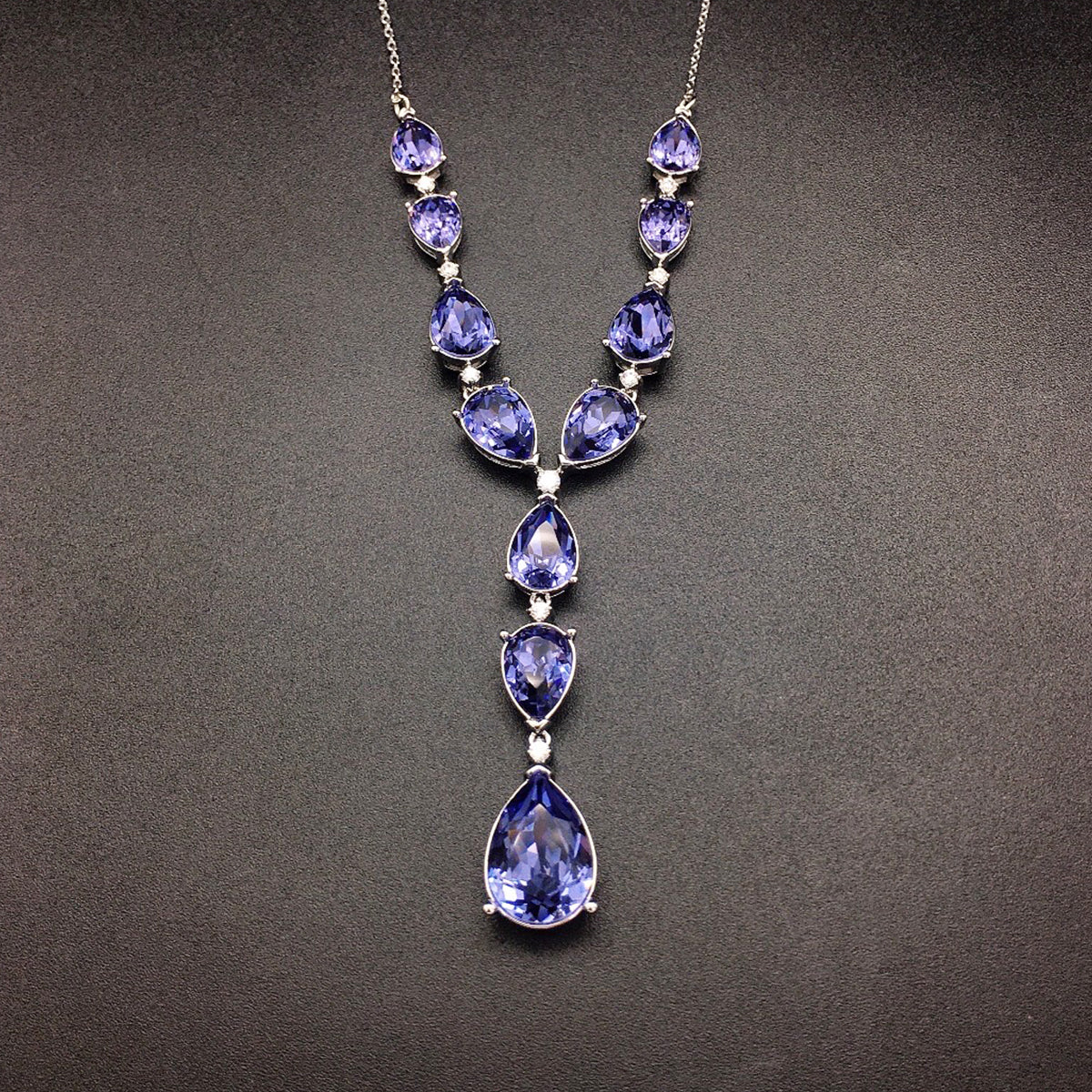 Luxury Aquamarine Teardrop Crystal Drop Jewelry Set – Necklace & Earrings