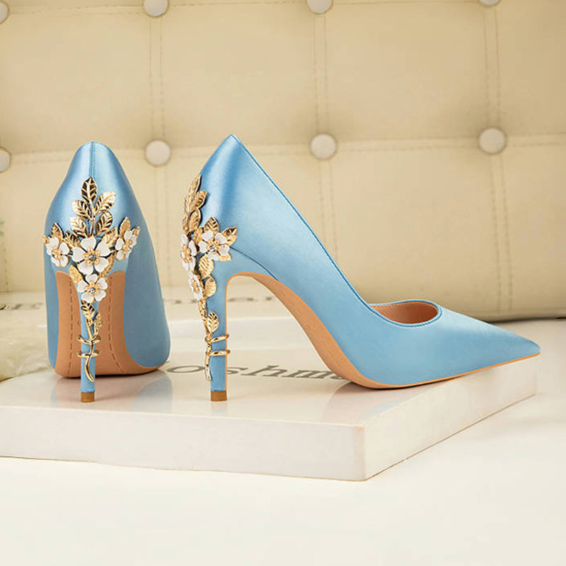Light luxury flower stiletto wedding high heels