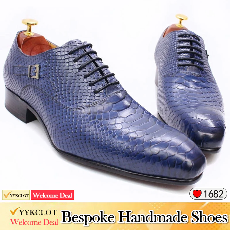 Luxury Men Oxford Shoes Lace up Split Toe Black Brown Men Dress Shoes Suede Patchwork Crocodile prints Leather Shoes Men