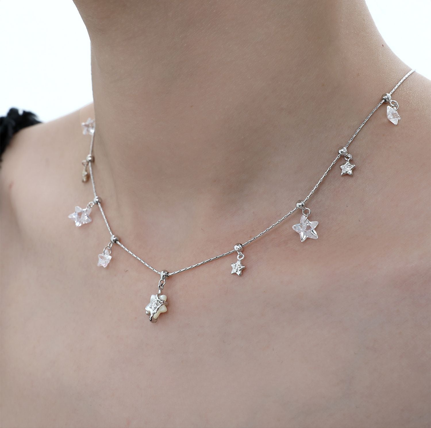 S925 Sterling Silver Star Zircon Necklace